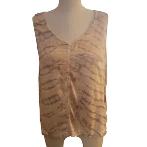 River + Sky, Beige Tie-Dye Tank Top, Size Medium
